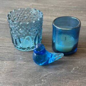 Blue Votive Candle Holders/Decor- Pottery Barn